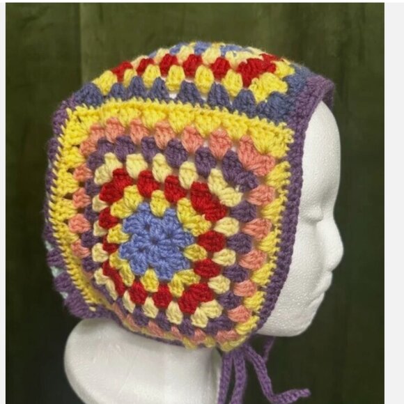 Women's Knitted Multi-Colored Hat Pilot Hat Aviator Hat - Picture 7 of 7